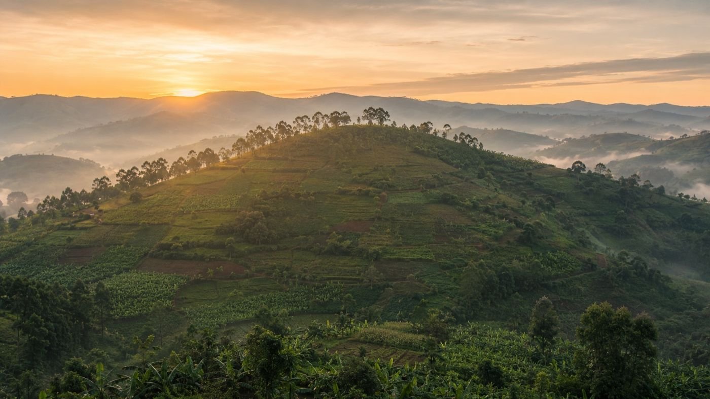 Aube sur les collines de Ngoma
